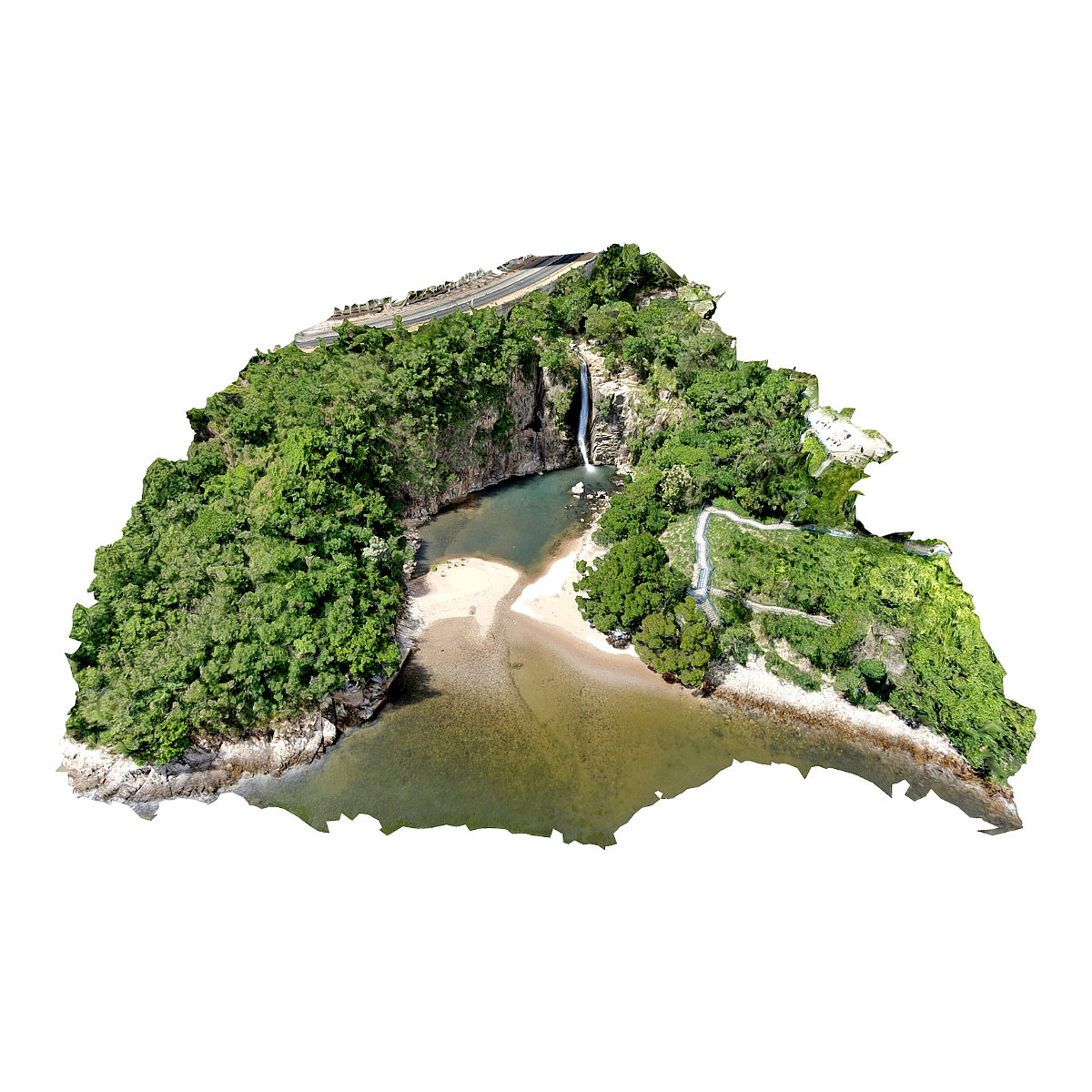 A natural waterfall on the outskirts of Hong Kong