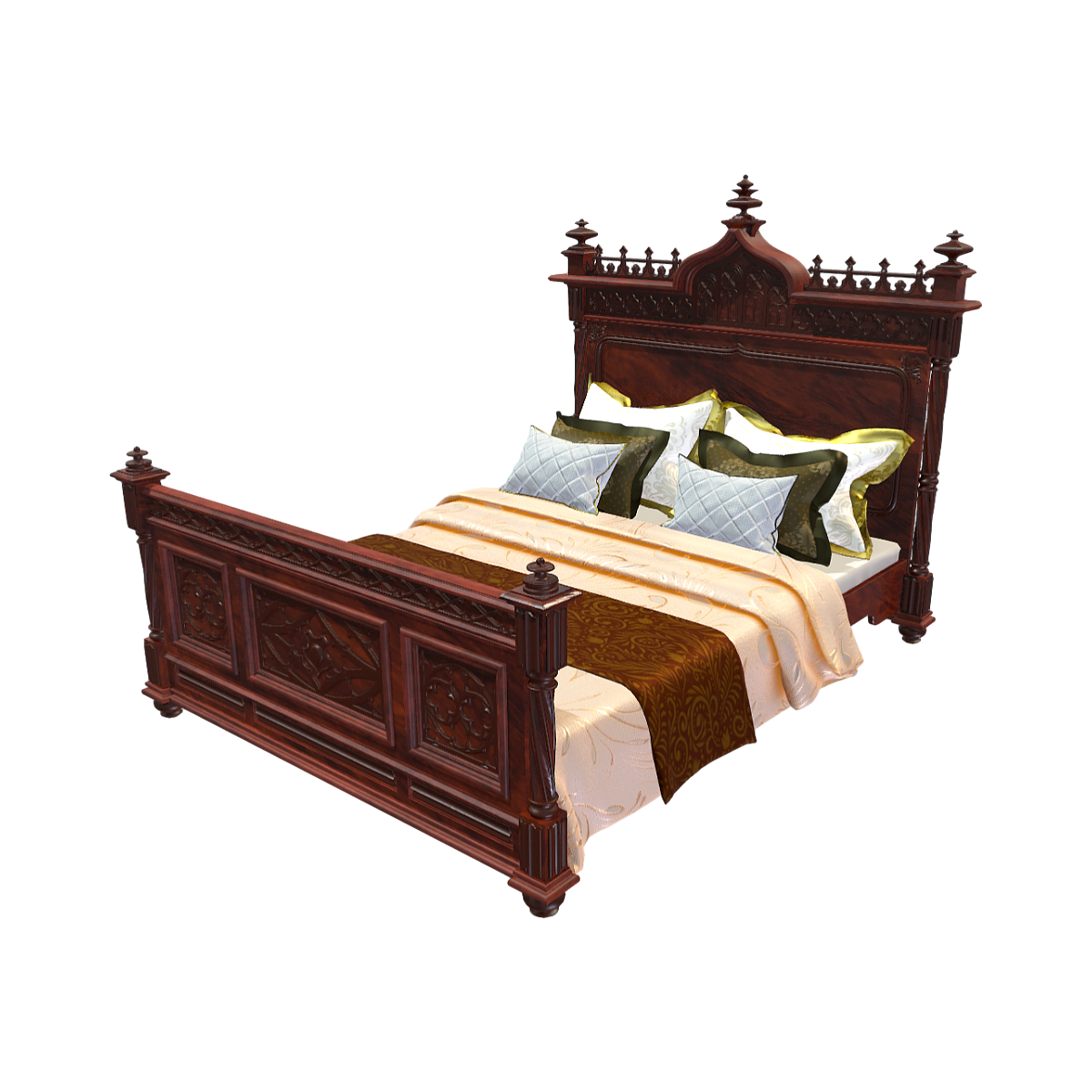 Victorian Classical Solid Wood Double Bed