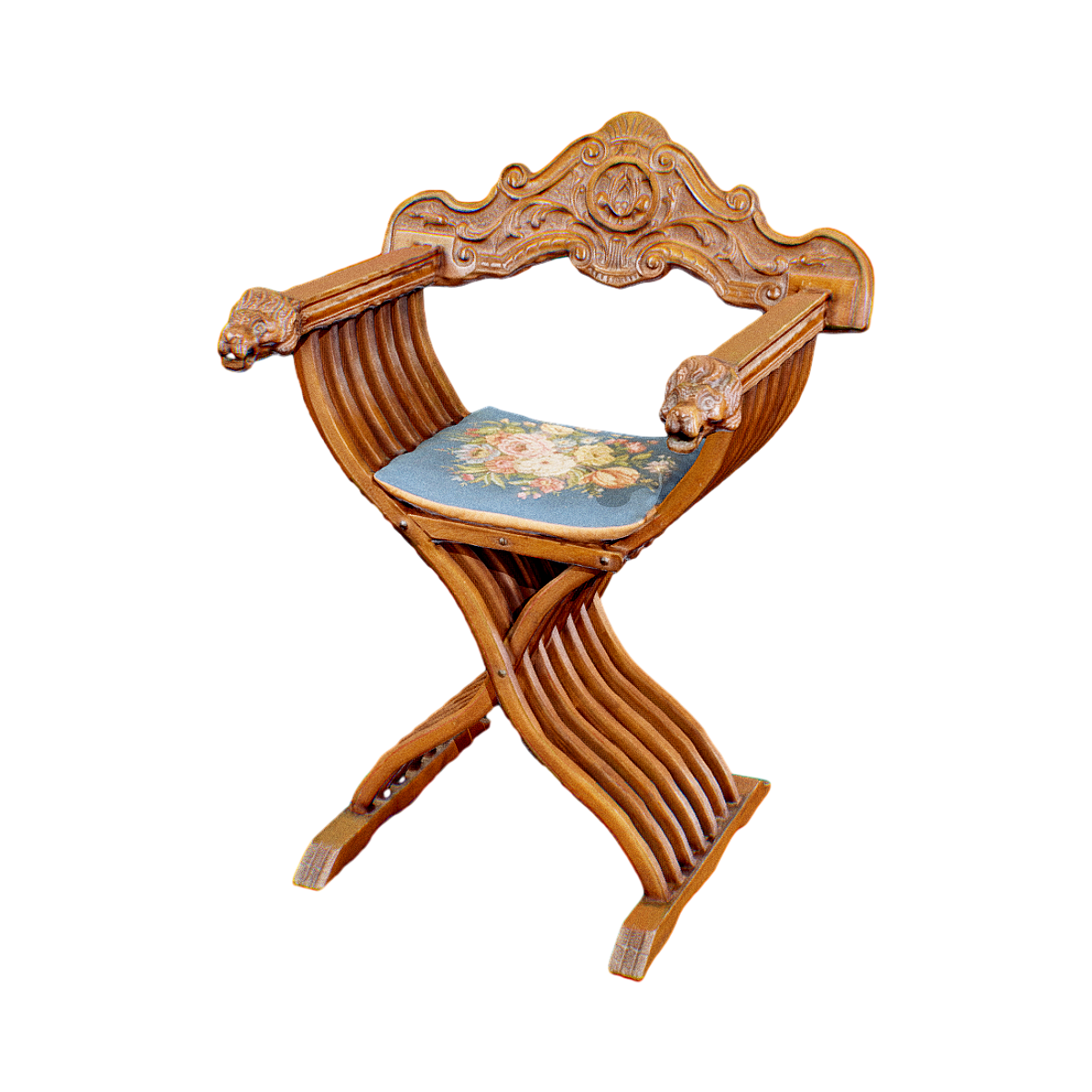 Chinese Classical Sculpture Single Backrest Chair
