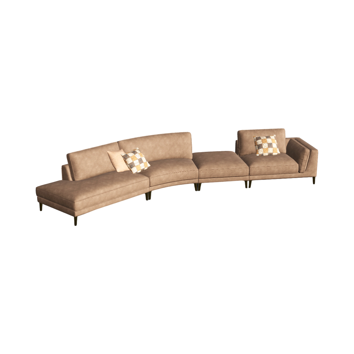 Modern four-segment C- type sofa
