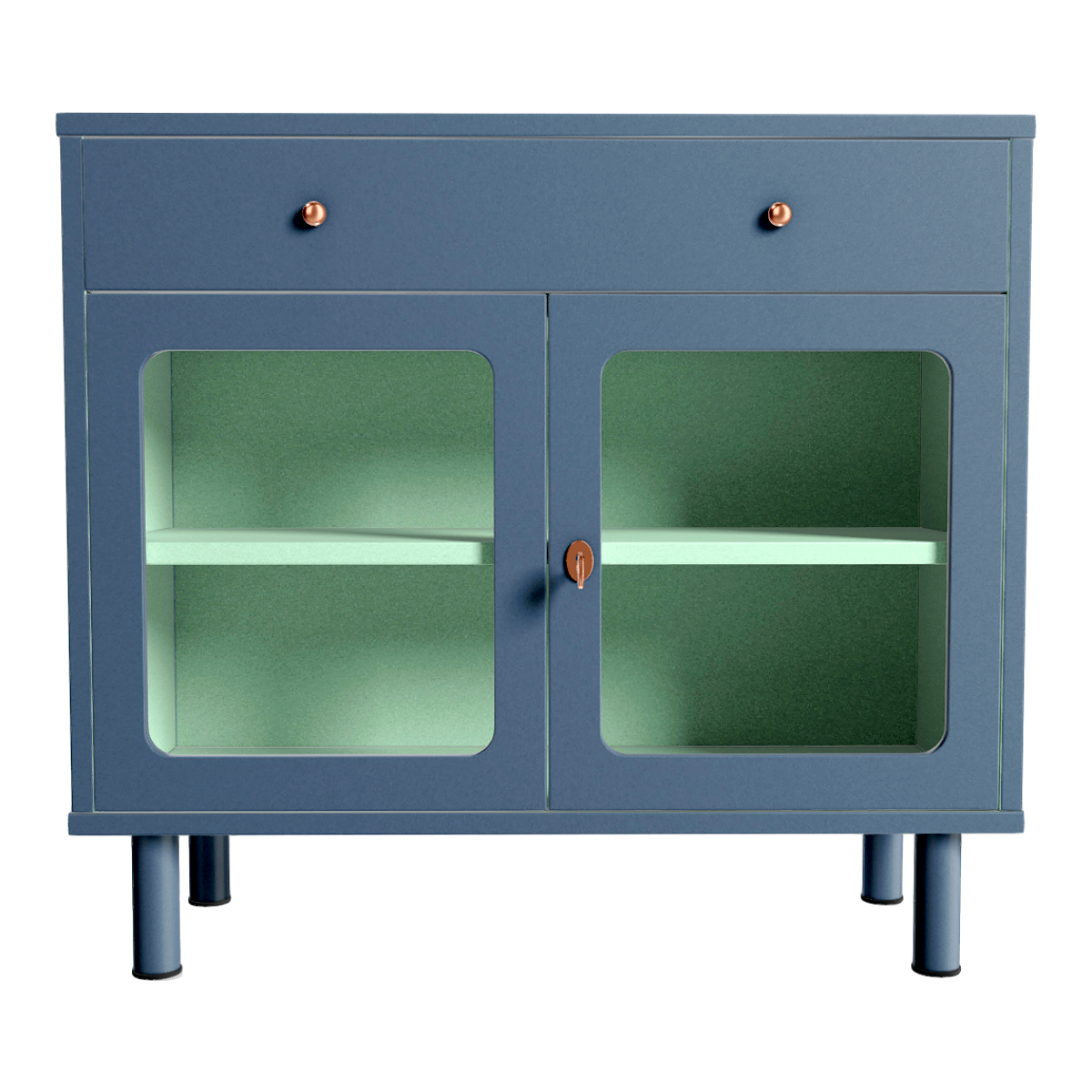 Blue Compact Cabinet Sideboard Kitchen Storage Cabinet Cupboard Tea Cabinet