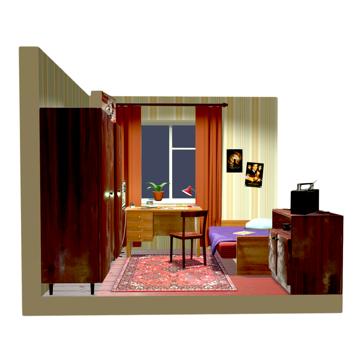 A retro room in the 90 s