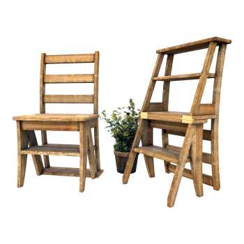 Household Solid Wood Multifunctional Folding Ladder Chair Folding Ladder