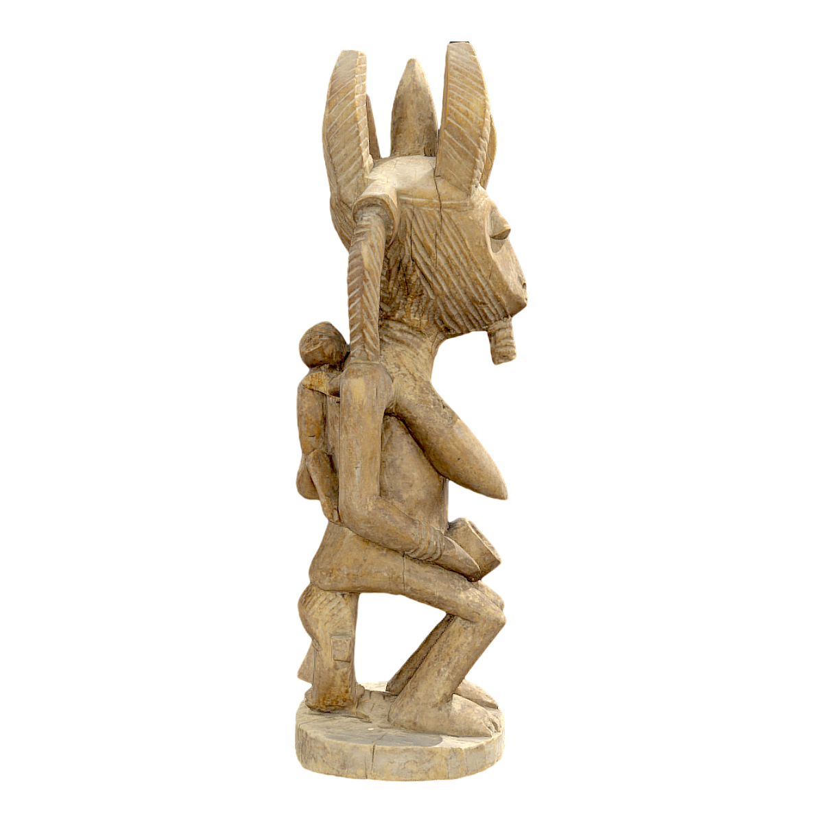 African wood carving "A woman carrying a child"