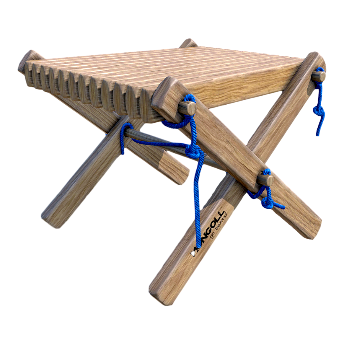 Log Color Portable Solid Wood Folding Chair