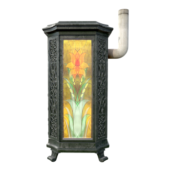 Indoor stove with chimney