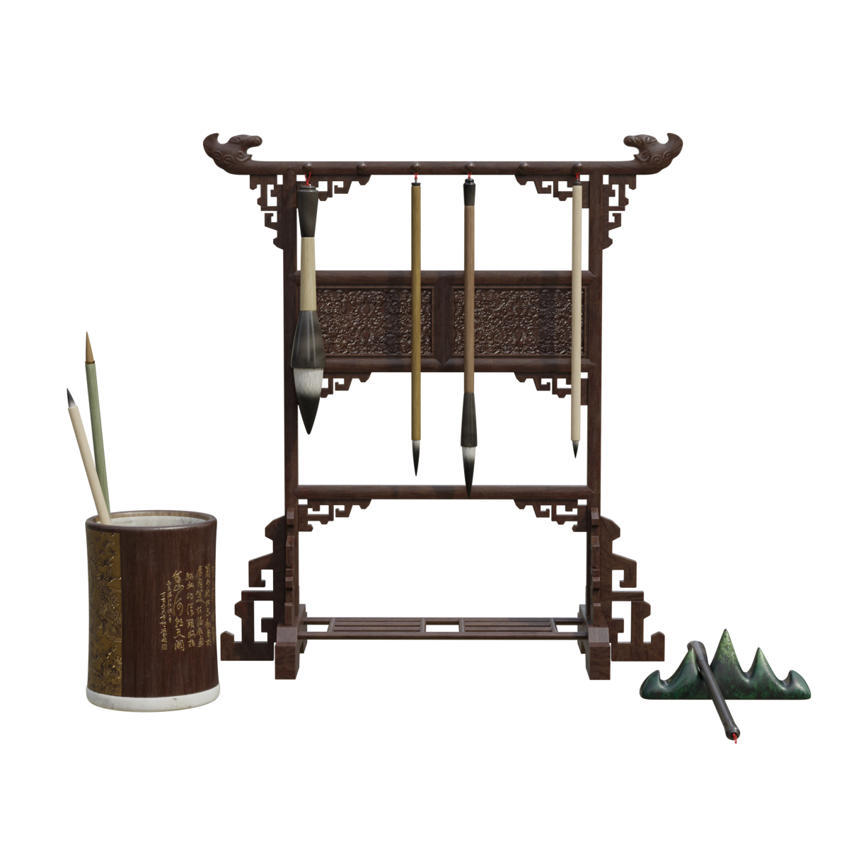 Brush holder, pen hanging, red and sour branch pen hanging, pen holder, pen holder, Four Treasures of the Study, calligraphy supplies