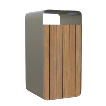 Outdoor public facilities, steel and wood trash cans, landscape trash cans