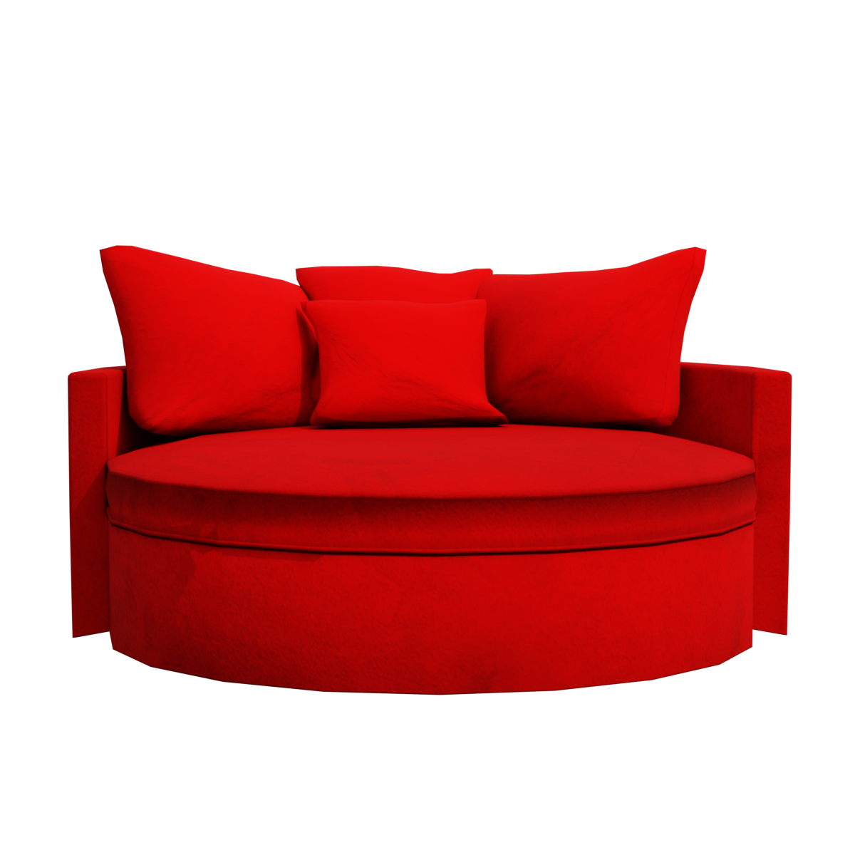 Round sofa fabric creative model room, living room with multiple seats, round sofa in red