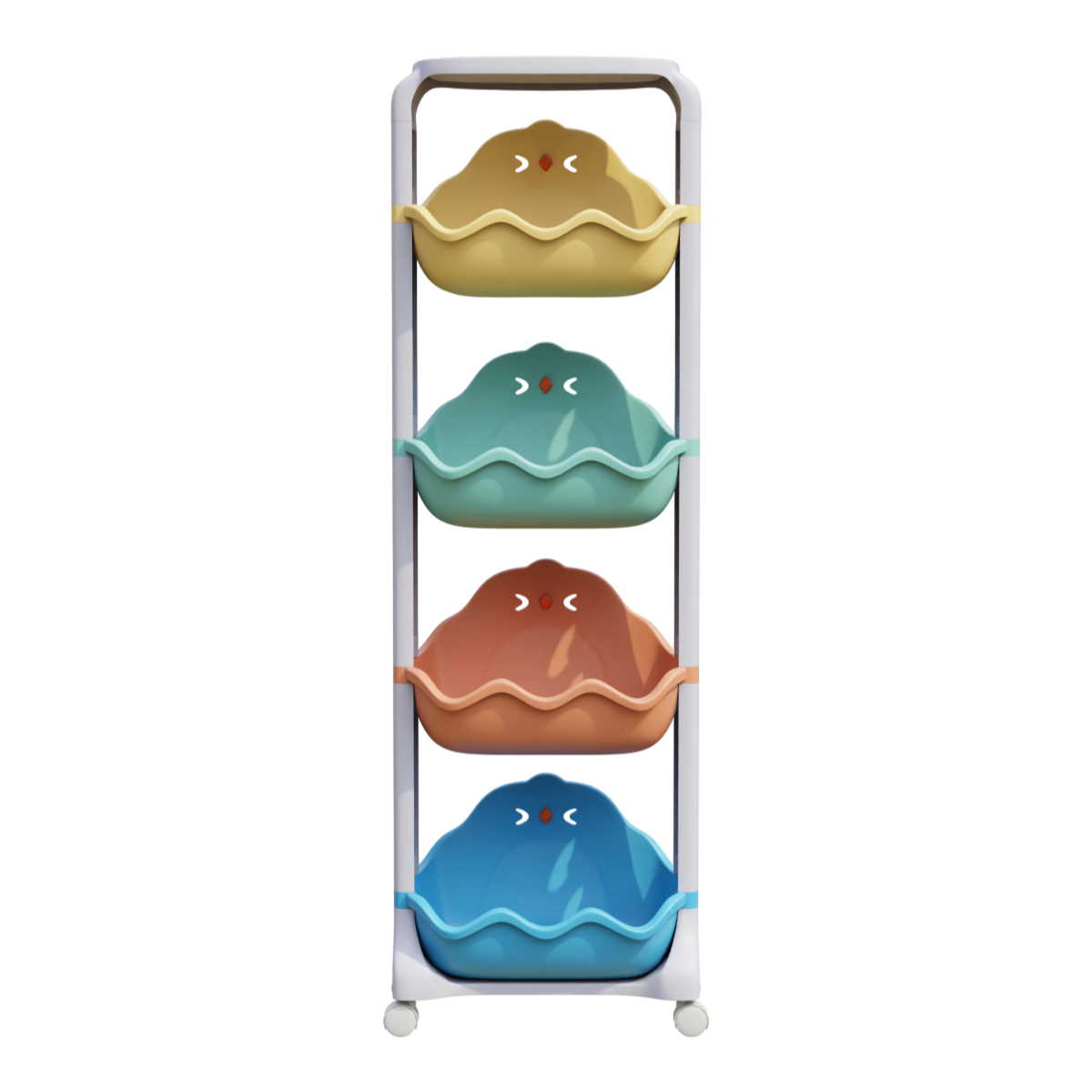 PVC cartoon colored chicken animal multi-layer shelf storage basket