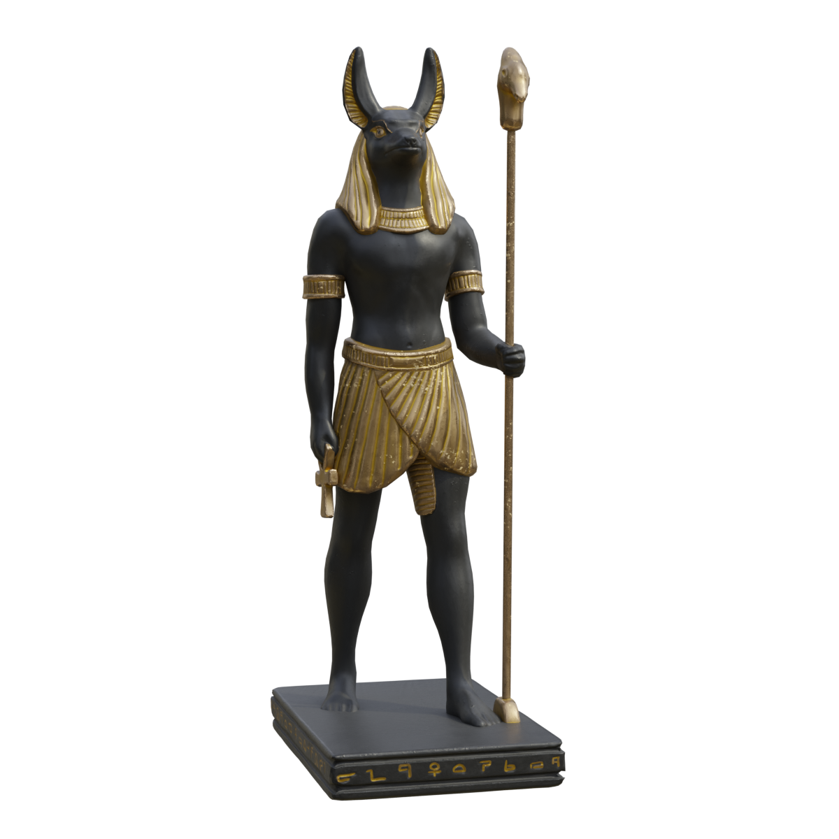 Ancient Egyptian figures, ancient sculptures, Pharaoh Anubis, werewolves, fiberglass