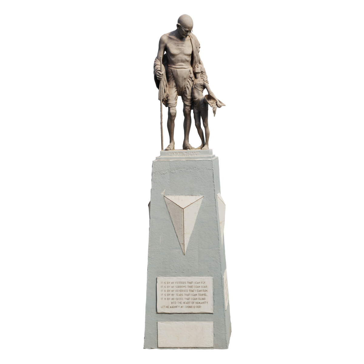 Photogrammetric sculpture of Gandhi Monument in the old city of Goa