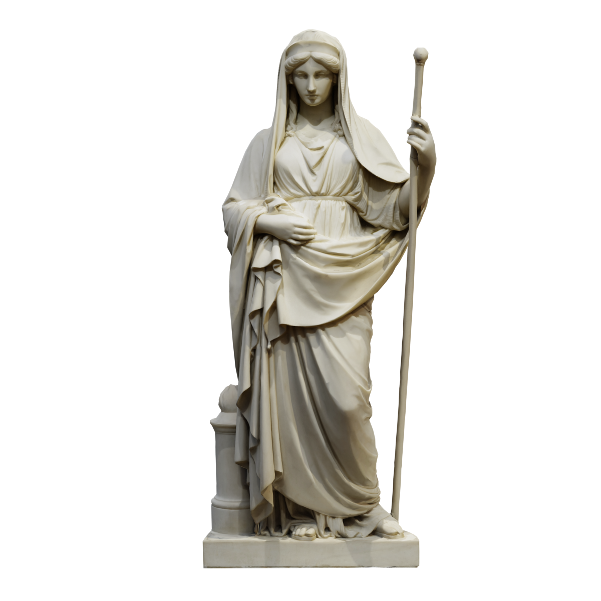 The statue of Vesta, the female hearth god in Roman mythology