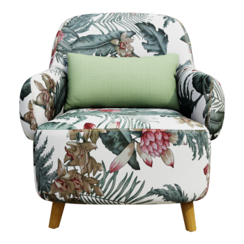 Single sofa complete set, seat cushion, towel cover, cloth backrest, single sitting small tiger chair