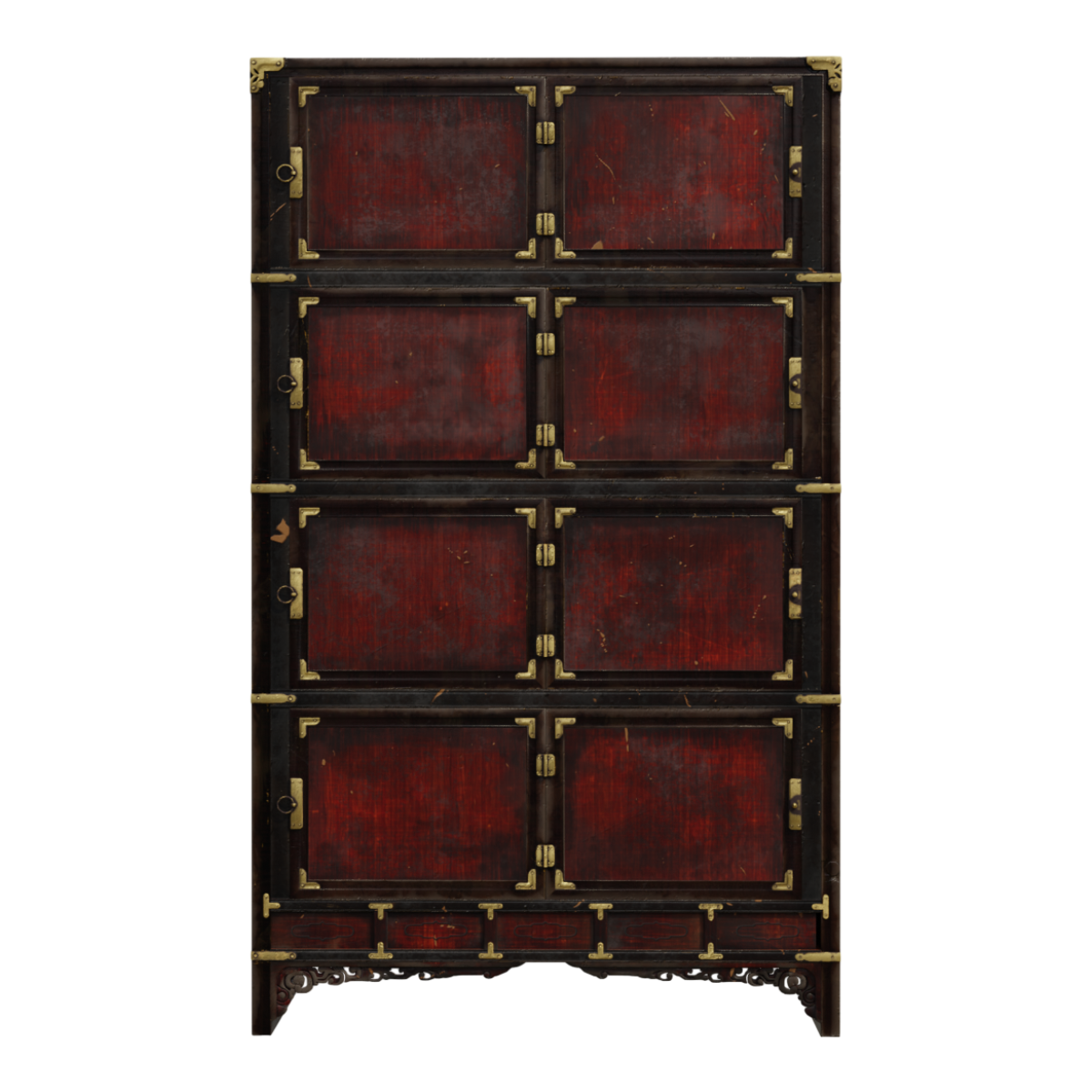 Solid wood antique bookshelf, mahogany furniture storage cabinet