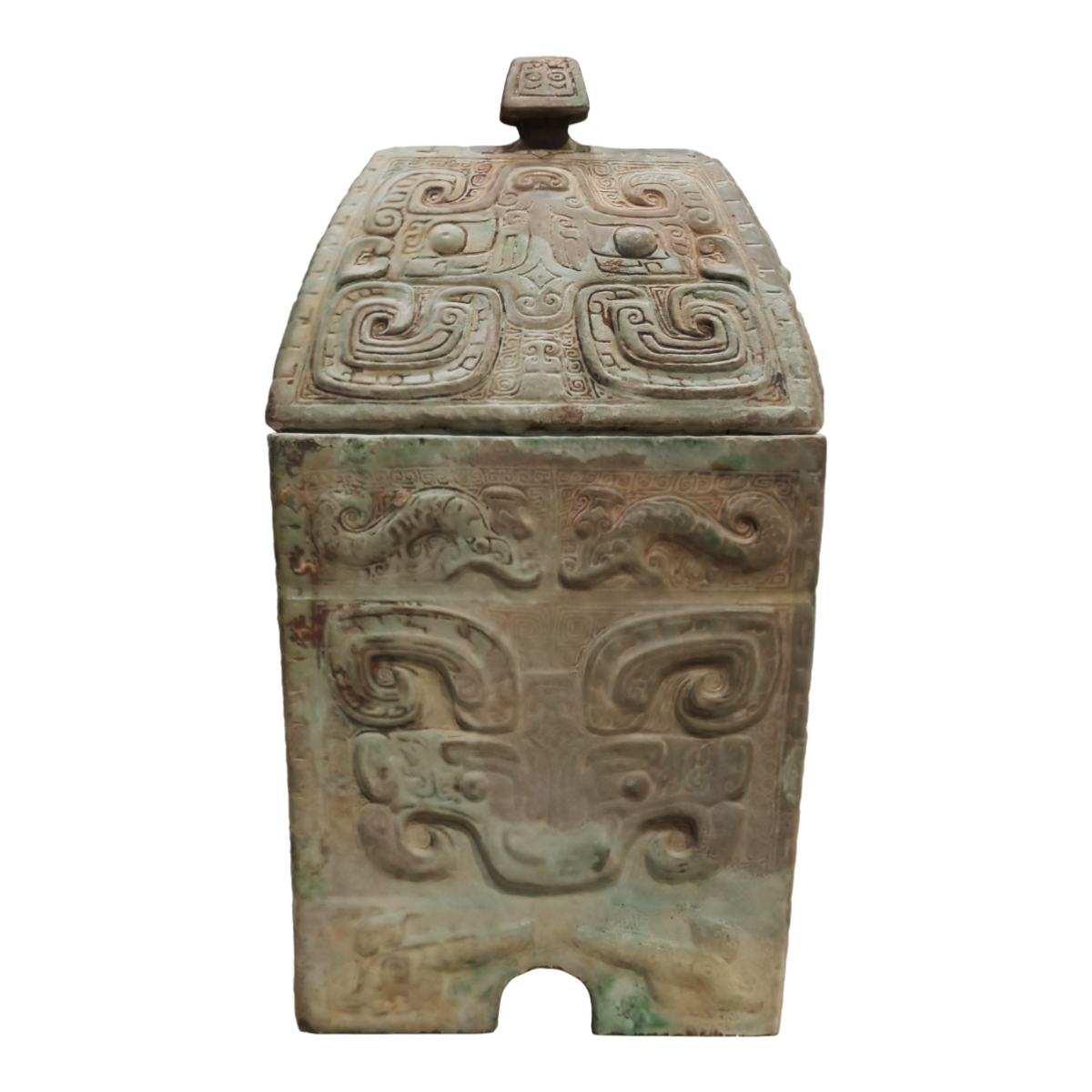 Chinese sacrificial wine vessels bronze square Yi