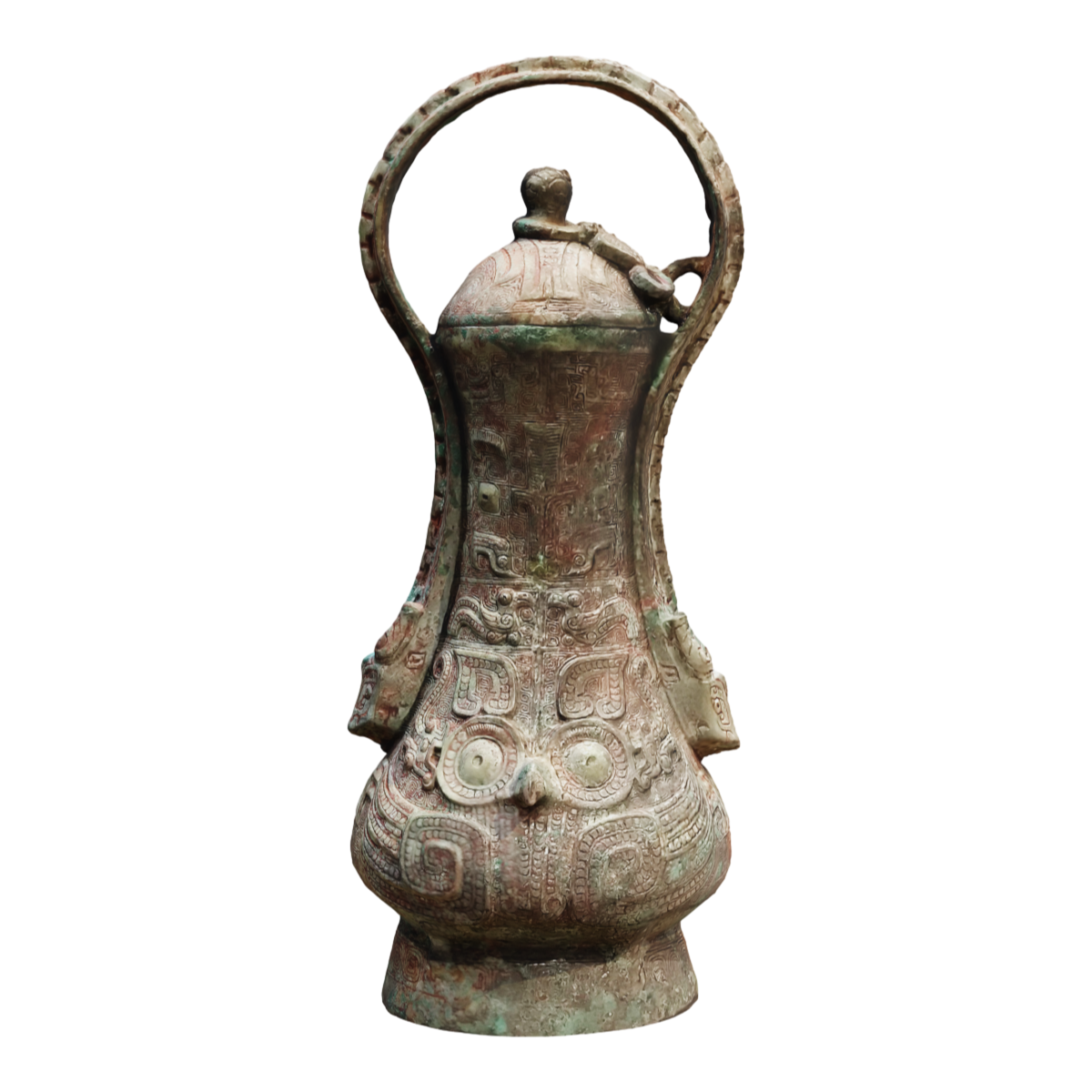Chinese antique bronze wine pot