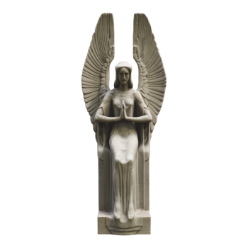 Angel statue with hands clasped together at Vienna Central Cemetery