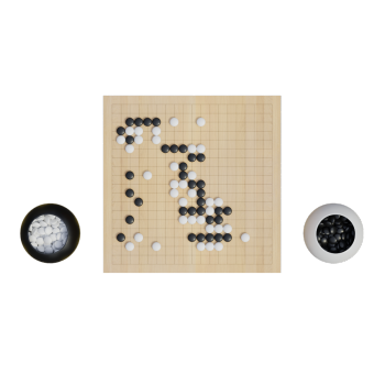 Go board set with imitation jade black and white chess pieces