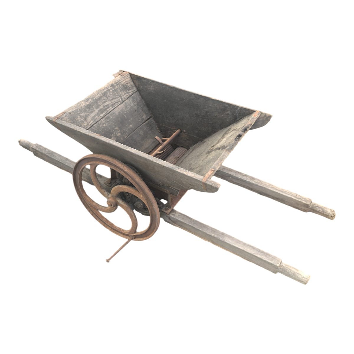 Ancient rusty grape press machine