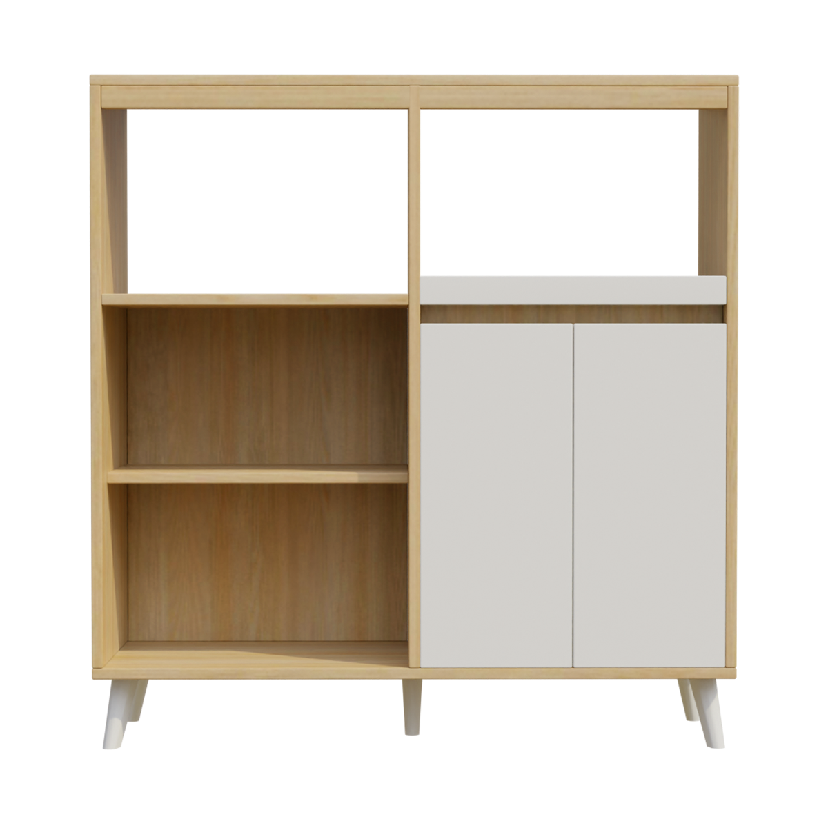 Modern minimalist solid wood contrasting checkered cabinet