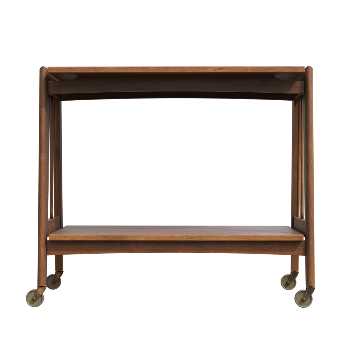 Solid wood cart, movable tea table storage cart