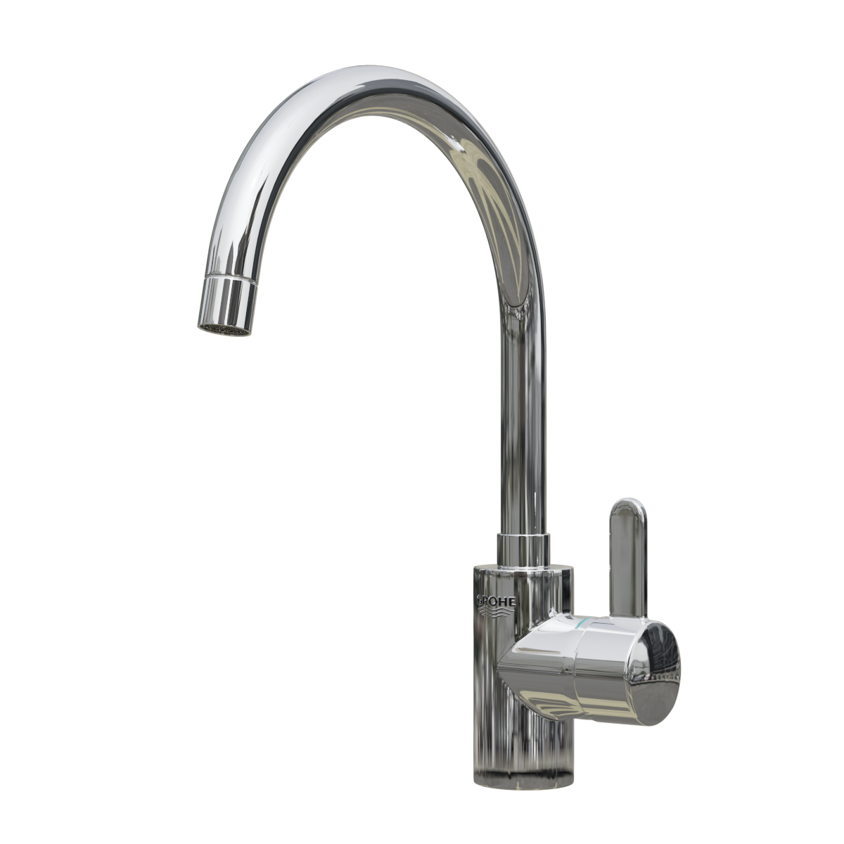 Kitchen faucet, vegetable basin, splash proof, rotatable single cold water spout, goose neck faucet