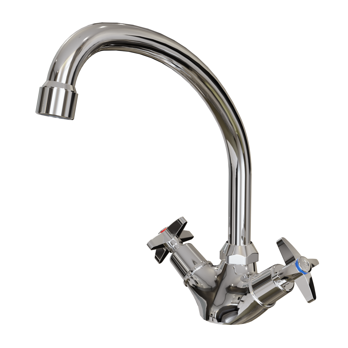 304 stainless steel double opening hot and cold water faucet