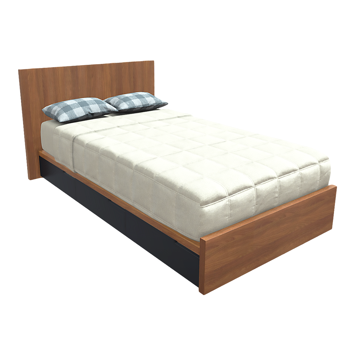 Nordic Vintage Solid Wood Double Bed