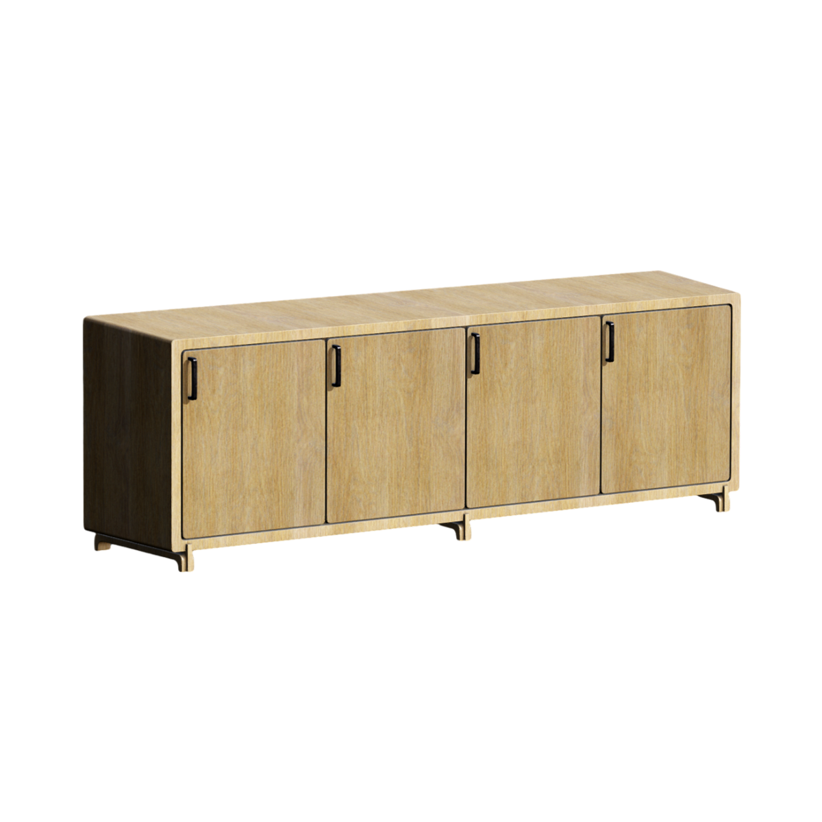 Oak solid wood four-door cabinet