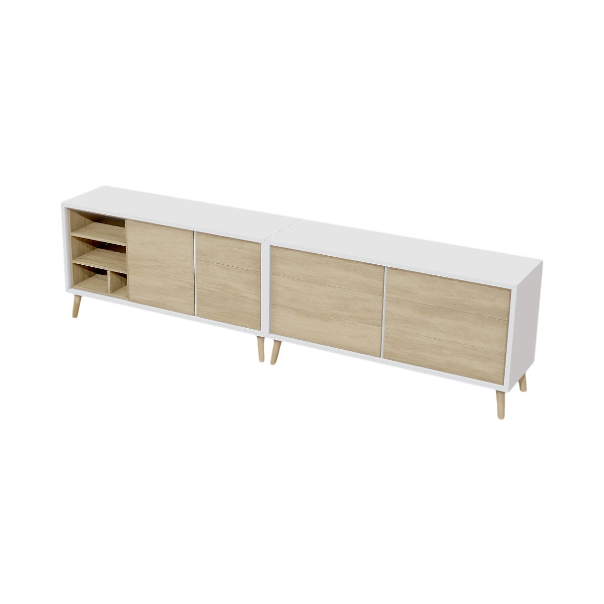 Modern Comfortable Wind Solid Wood Bedroom Kit TV Cabinet