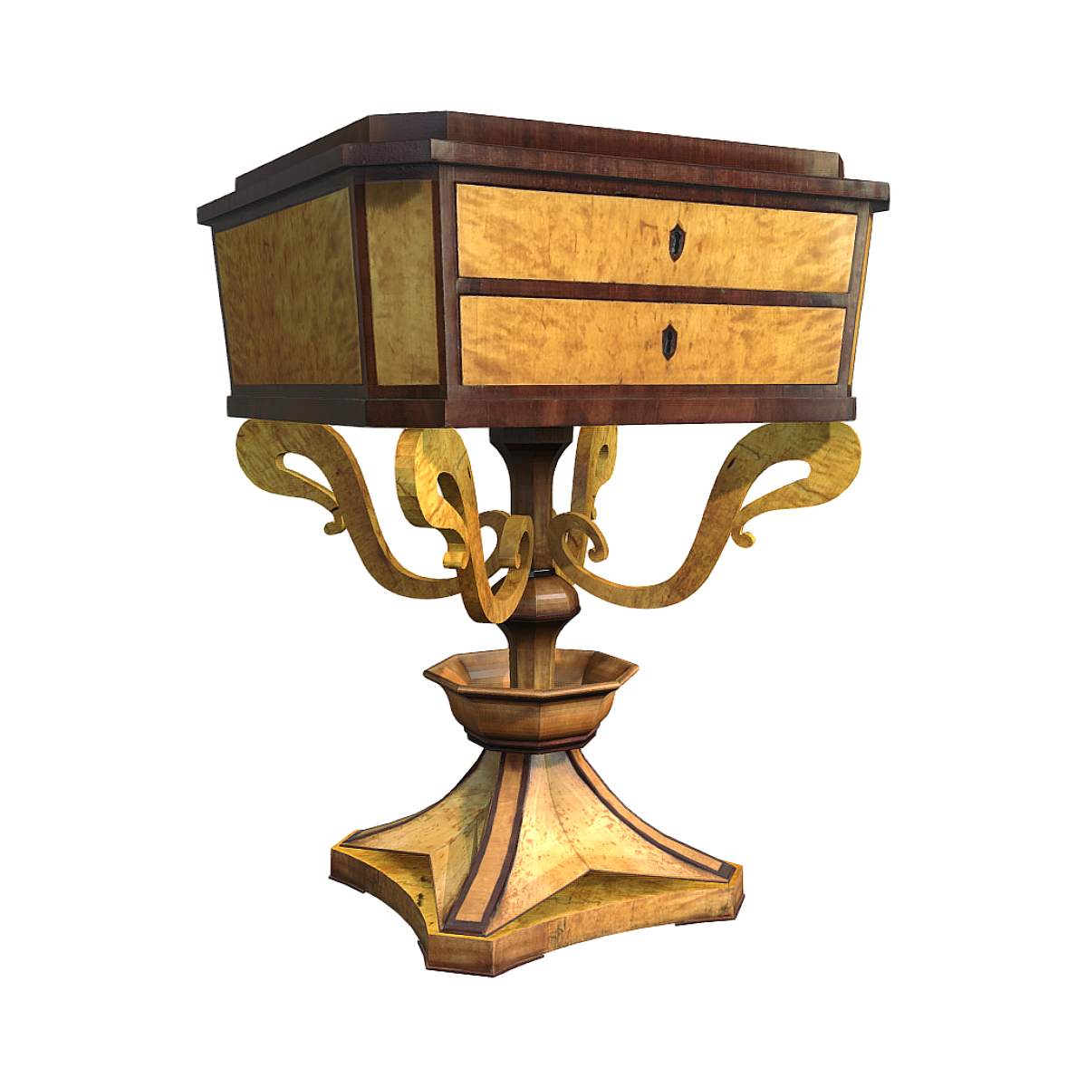 19th Century English Birch Sewing Table