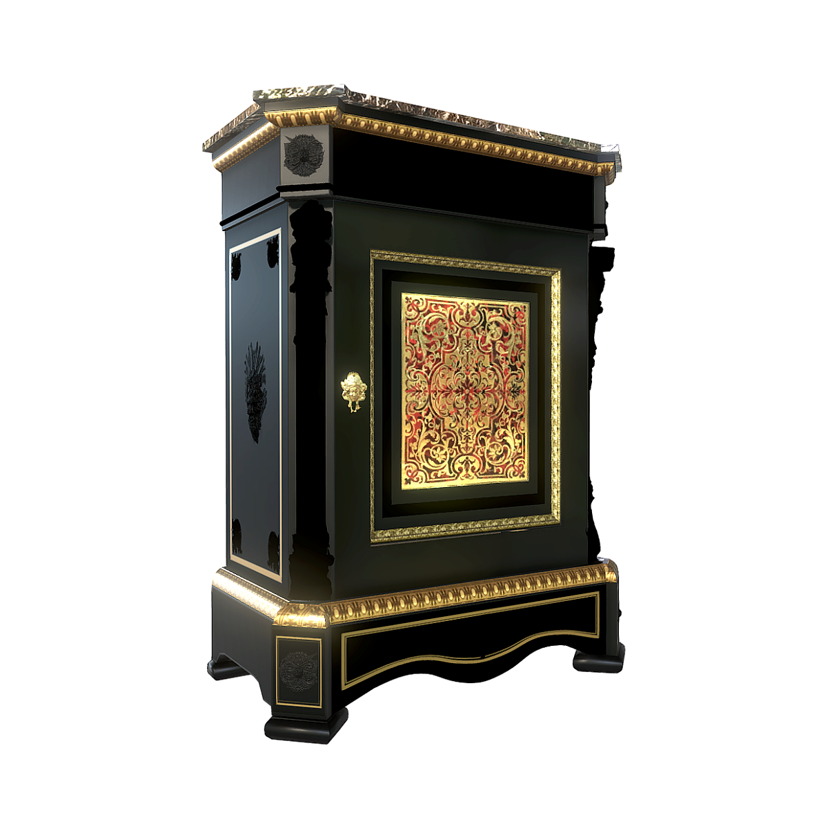 19th century French royal ebony cabinet