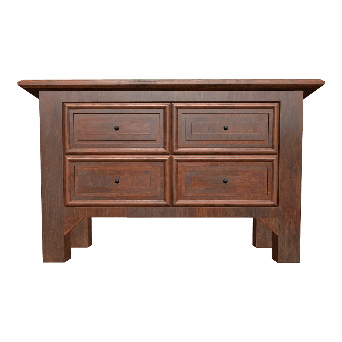 Vintage mahogany double-layer four-drawer cabinet