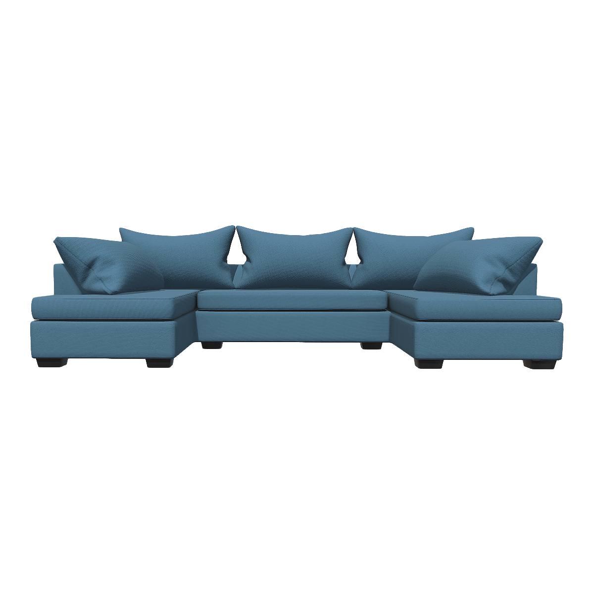 Fabric U-shaped blue velvet symmetrical combination sofa