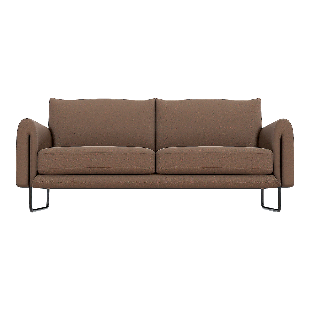 Fabric velvet symmetrical two-seat sofa