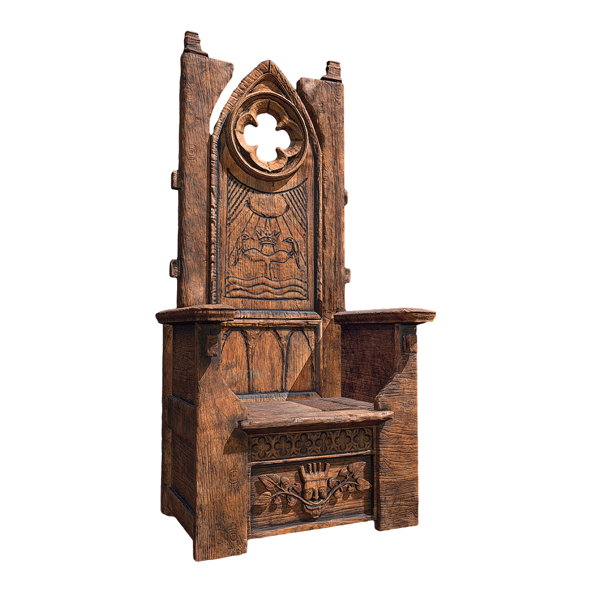 medieval court wooden throne
