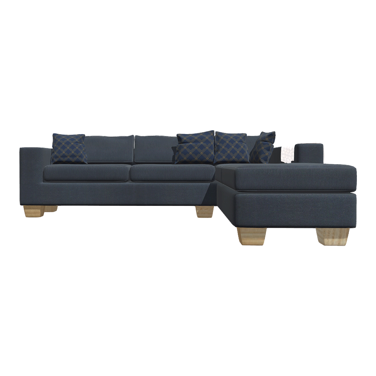 European-style classic dark leather L-shaped sofa