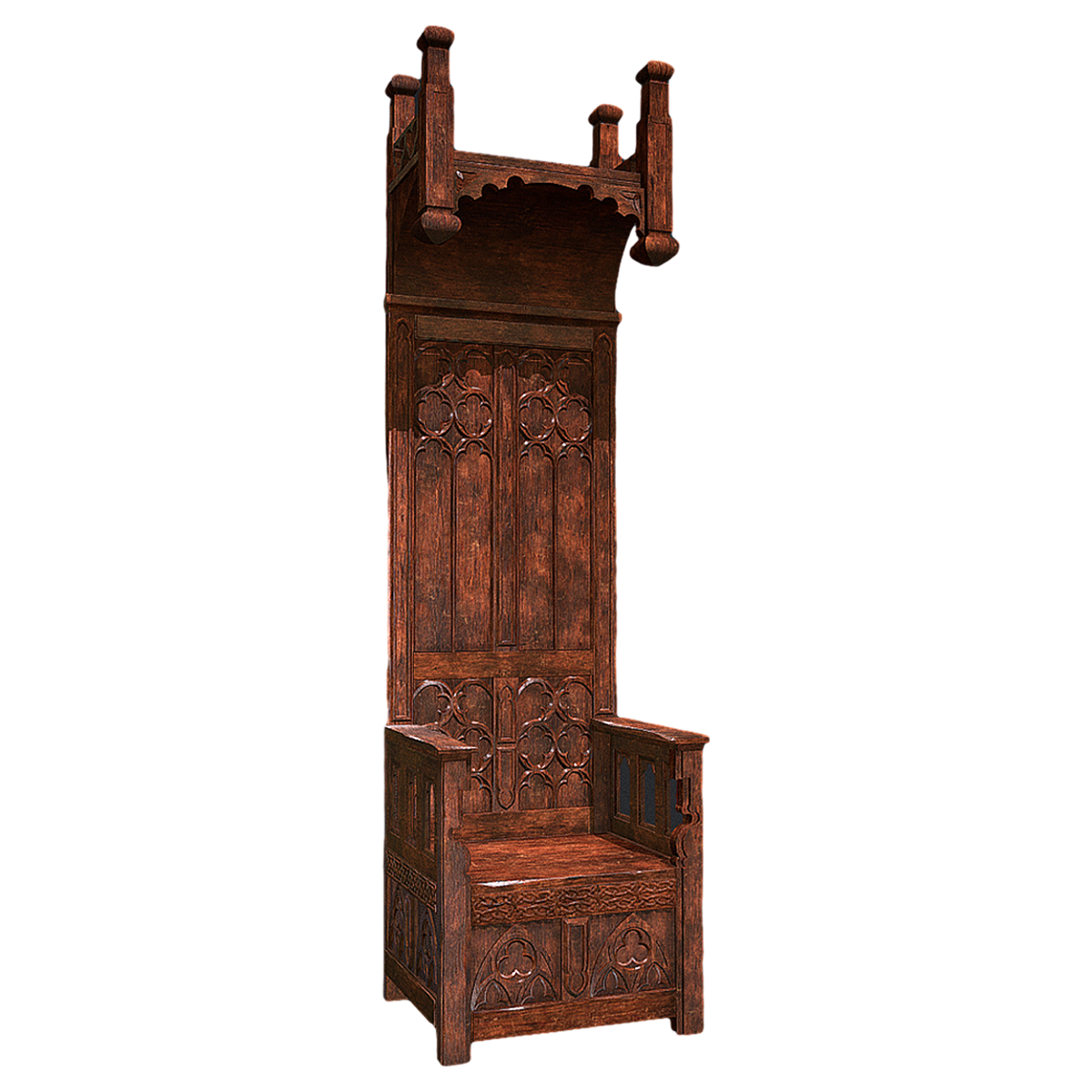 medieval wooden antique gothic throne