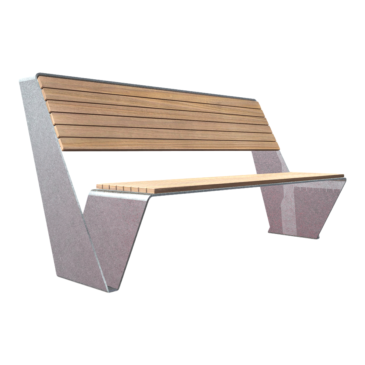 Modern Style Metal Solid Wood Urban Creative Bench