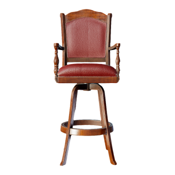 European-style Classic Leather Solid Wood Bar Chair