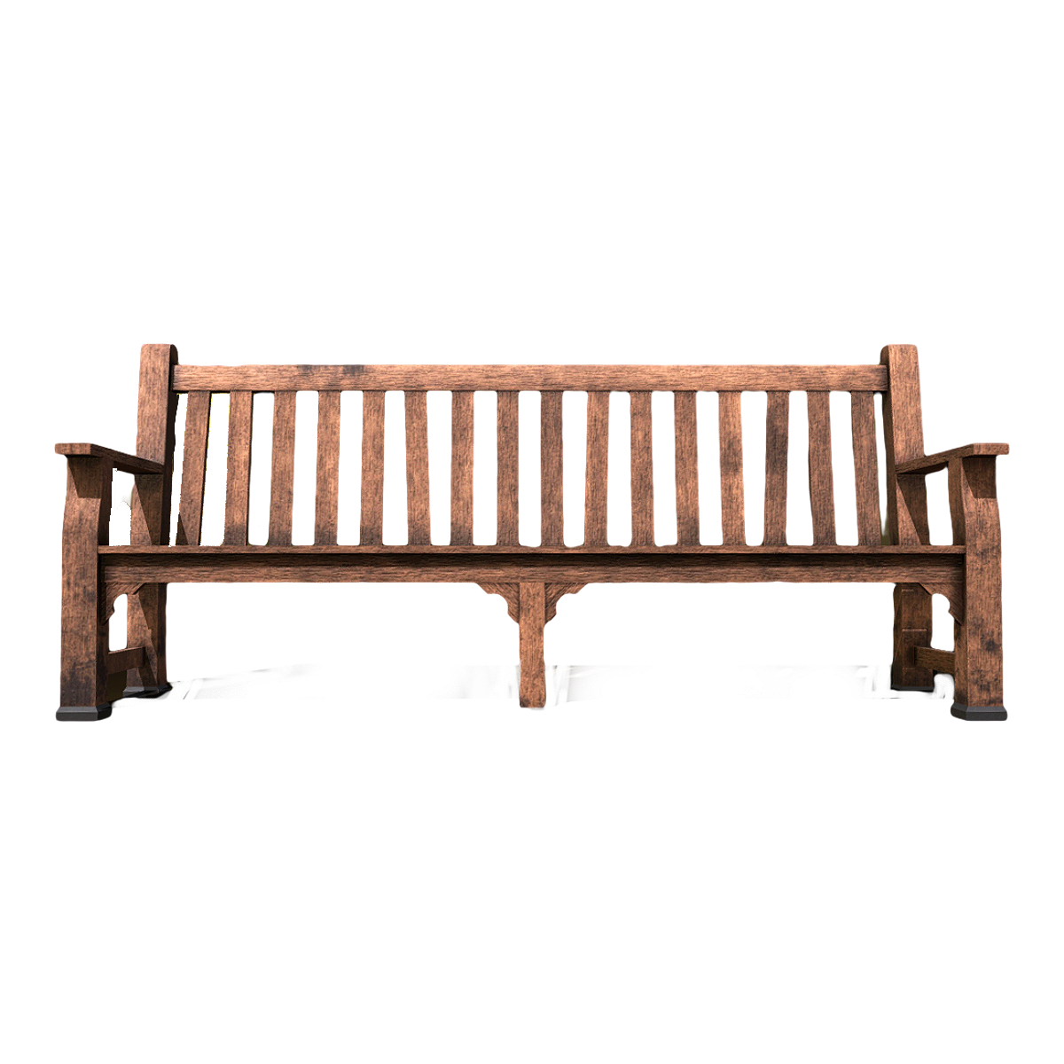 Old wooden bench in the courtyard