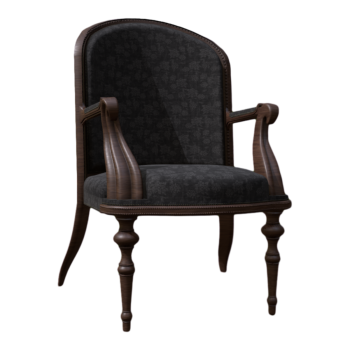 French Retro Black Silk Cloth Cushion Armchair