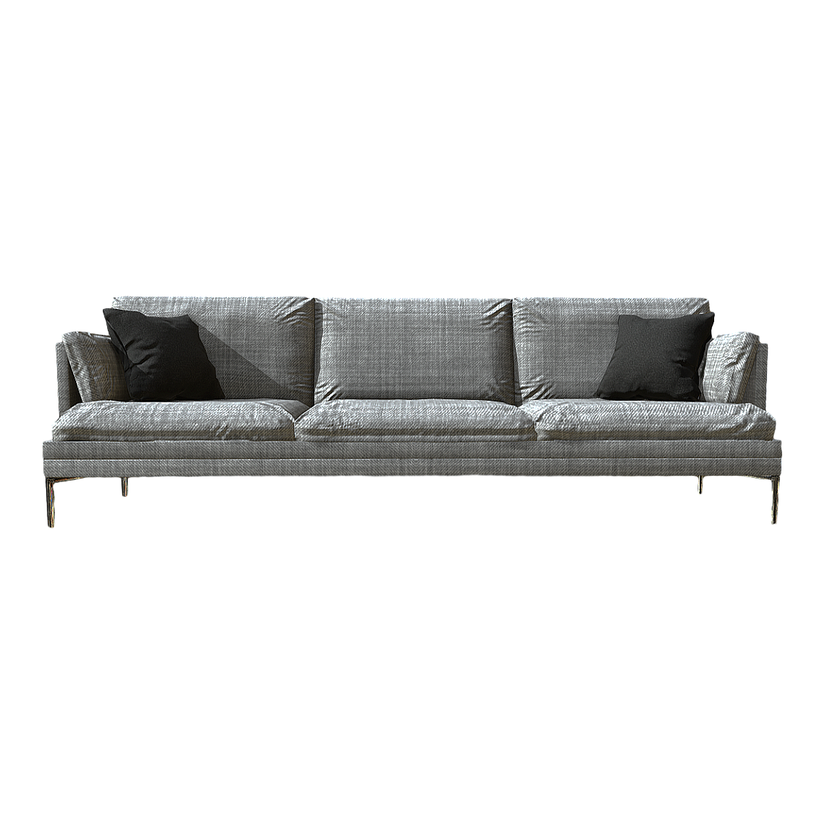 American Simple Modern Style Ancient Ash Three-Seat Sofa