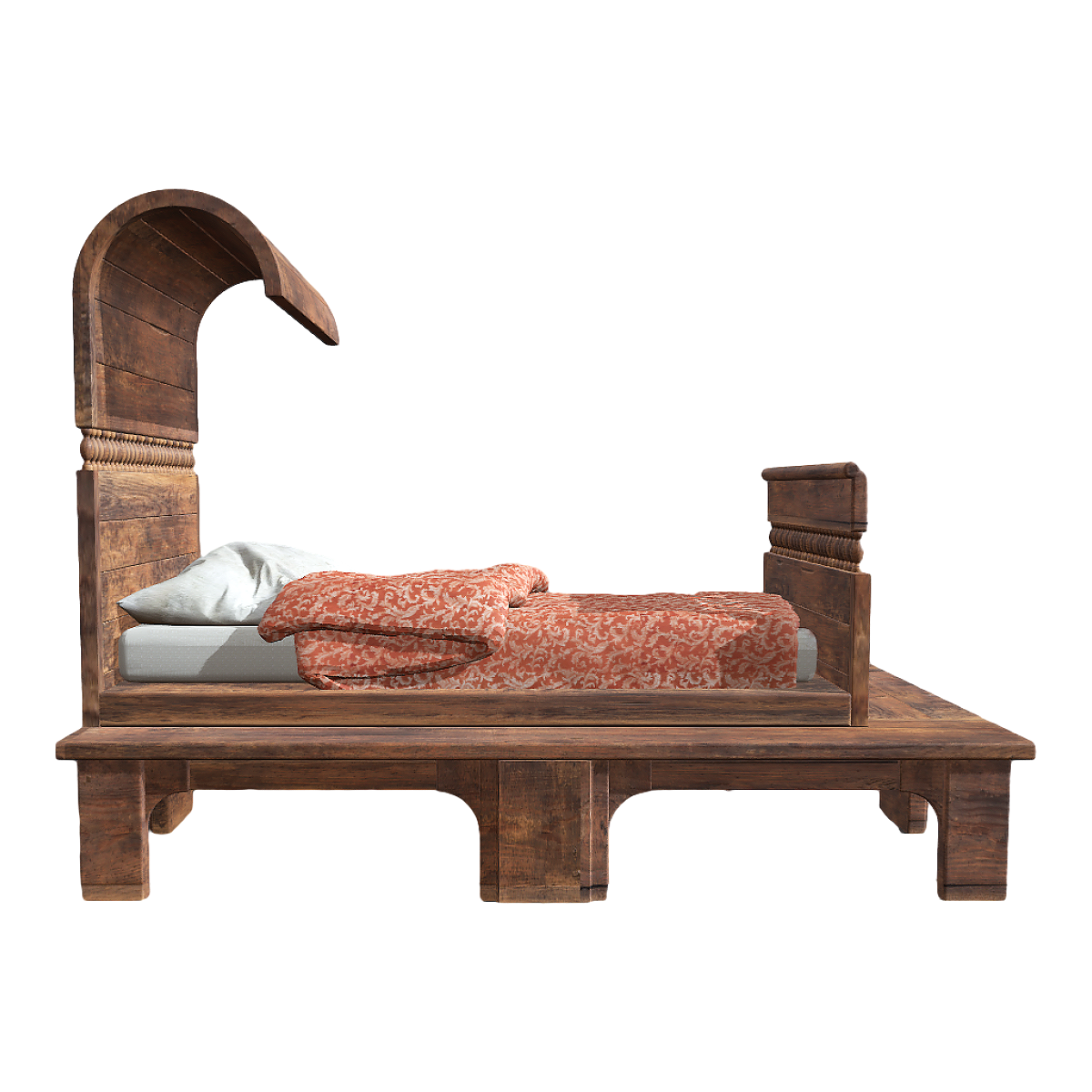 Medieval Roman-style wooden bedding