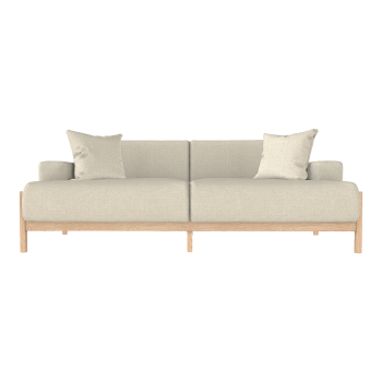 French creamy-white cotton wool double sofa