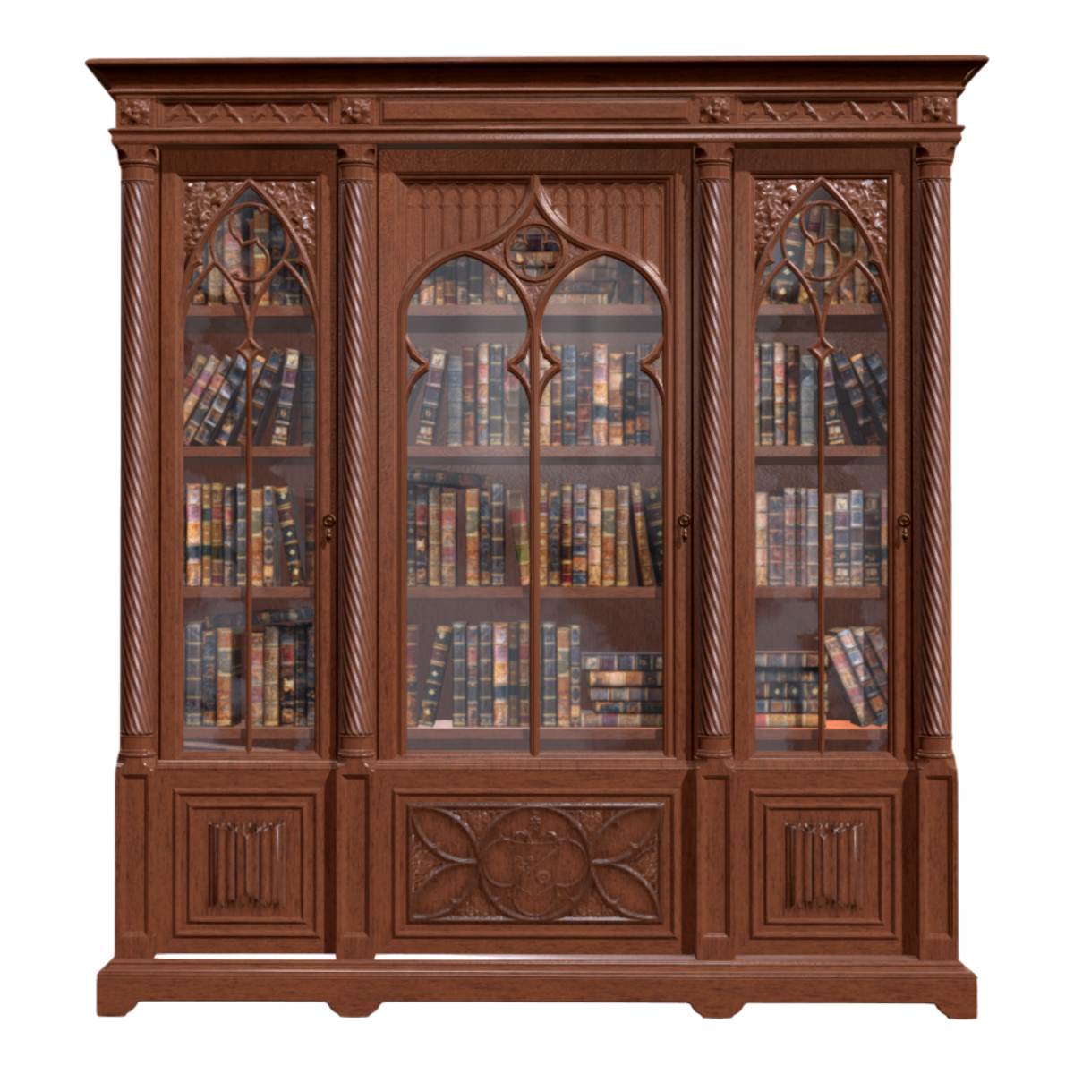 Sixteenth Century Gothic Ornate Antique Bookcase