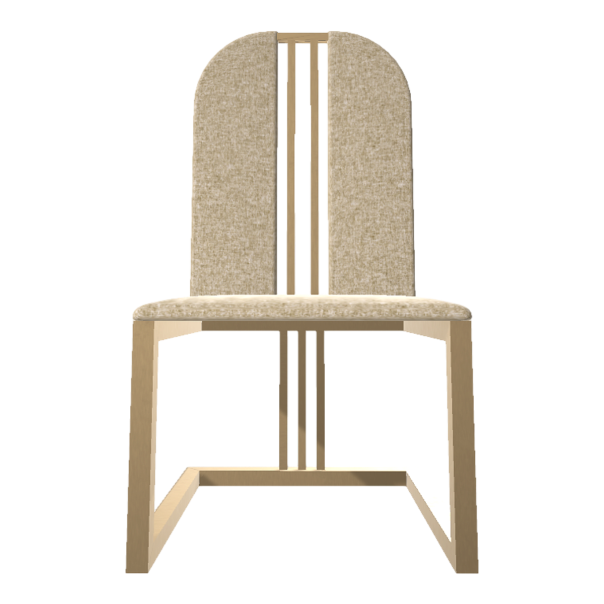 British Aristocratic Luxury Metallic Cotton Dining Table and Chair