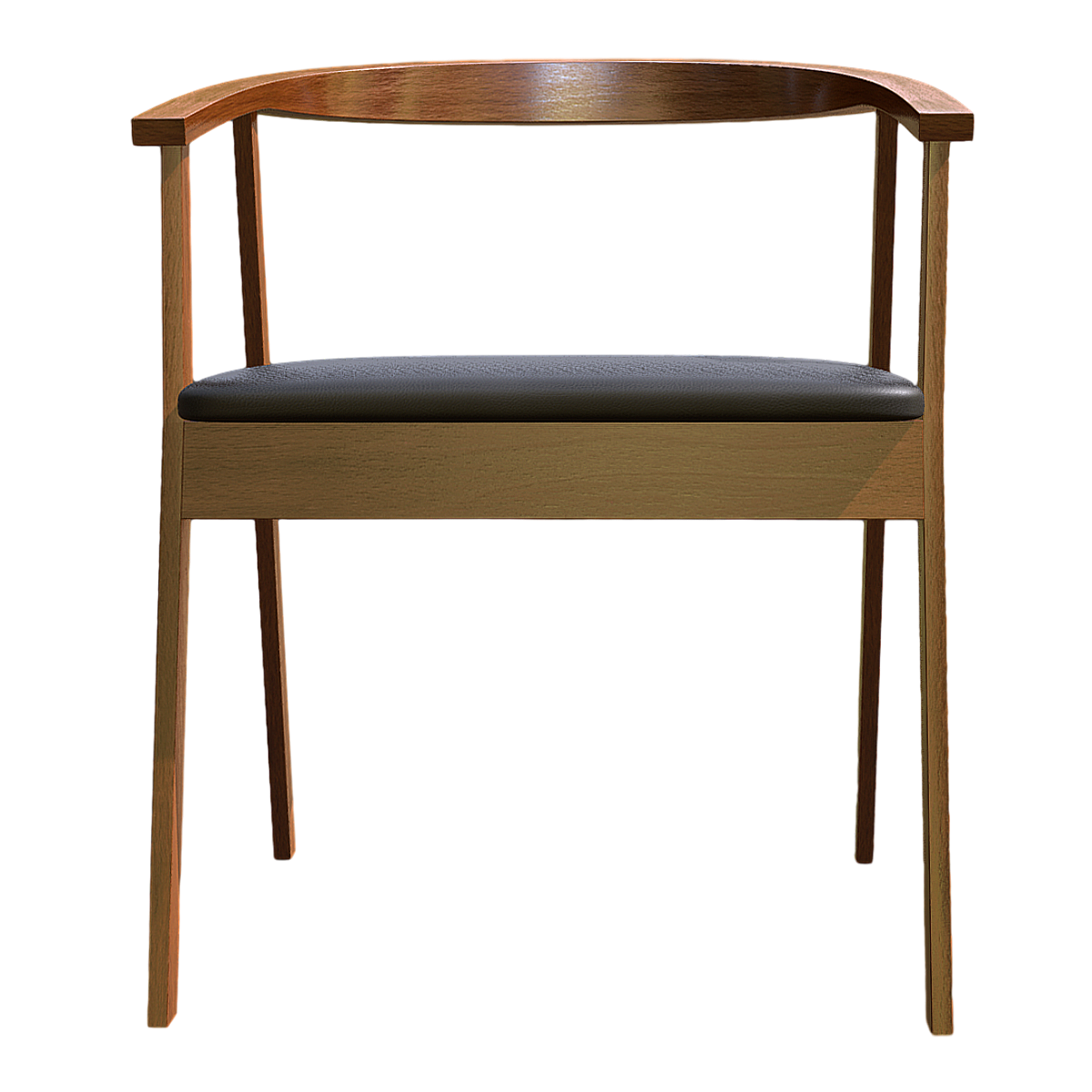 British-style simple oak leather cushion chair