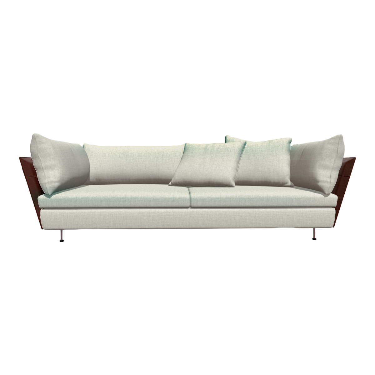 German Style White and Black Simple Fabric Sofa